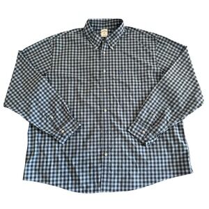 Brooks Brothers 2XL Blue Gingham Plaid Button Down‎ Long Sleeve Men's Shirt